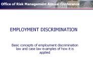 EMPLOYMENT DISCRIMINATION