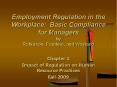 Employment Regulation in the Workplace: Basic Compliance for Managers by Robinson, Franklin, and Wayland PowerPoint PPT Presentation