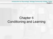 Chapter 6 Conditioning and Learning