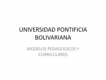 UNIVERSIDAD PONTIFICIA BOLIVARIANA