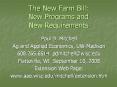 The New Farm Bill: New Programs and New Requirements PowerPoint PPT Presentation
