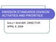 EMISSION STANDARDS DIVISION ACTIVITIES AND PRIORITIES PowerPoint PPT Presentation