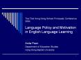 The First Hong Kong School Principals’ Conference 2004 Language Policy and Motivation in English Language Learning PowerPoint PPT Presentation