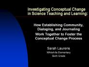 Investigating Conceptual Change in Science Teaching and Learning
