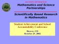 ARCHIVED INFORMATION  Mathematics and Science Partnerships Scientifically Based Research in Mathematics PowerPoint PPT Presentation