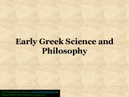 Early Greek Science and Philosophy