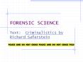 FORENSIC SCIENCE PowerPoint PPT Presentation