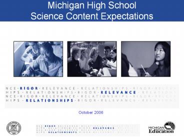 Michigan High School Science Content Expectations