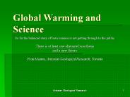 Global Warming and Science