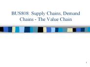 BUS808: Supply Chains, Demand Chains - The Value Chain