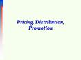 Pricing, Distribution, Promotion PowerPoint PPT Presentation