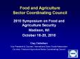 Food and Agriculture Sector Coordinating Council PowerPoint PPT Presentation