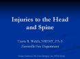 Injuries to the Head and Spine Travis R. Welch, NREMT, PA-S PowerPoint PPT Presentation