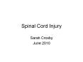 Spinal Cord Injury PowerPoint PPT Presentation