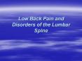 Low Back Pain and Disorders of the Lumbar Spine PowerPoint PPT Presentation