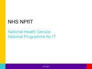 NHS NPfIT Clusters