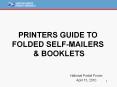 PRINTERS GUIDE TO FOLDED SELF-MAILERS & BOOKLETS PowerPoint PPT Presentation