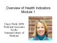 Overview of Health Indicators Module 1 PowerPoint PPT Presentation