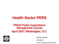 Health Sector PERS PowerPoint PPT Presentation