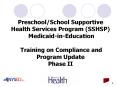 School/Preschool  Supportive Health Services PowerPoint PPT Presentation