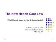 The New Health Care Law
