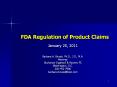 FDA Regulation of Product Claims PowerPoint PPT Presentation