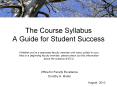 The Course Syllabus A Guide for Student Success PowerPoint PPT Presentation