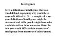 Intelligence: Overview & Psychometric Approach PowerPoint PPT Presentation