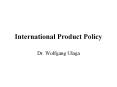 International Product Policy PowerPoint PPT Presentation