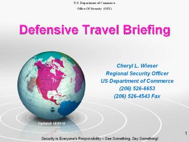 Defensive Travel Briefing