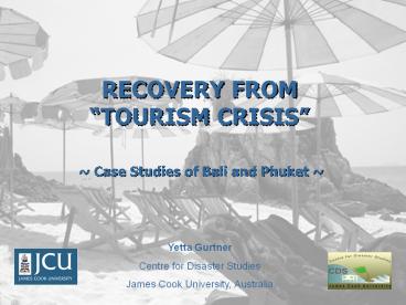 RECOVERY FROM TOURISM CRISIS