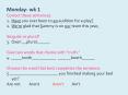 Monday- wk 1