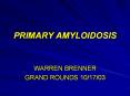 PRIMARY AMYLOIDOSIS WARREN BRENNER GRAND ROUNDS 10/17/03 5 PowerPoint PPT Presentation