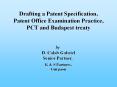 Drafting a Patent Specification, Patent Office Examination Practice, PCT and Budapest treaty PowerPoint PPT Presentation