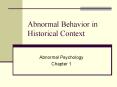 Abnormal Behavior in Historical Context PowerPoint PPT Presentation