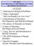 PSY 100Y5 PSYCHOLOGICAL DISORDERS LECTURE DR. KIRK R. BLANKSTEIN PowerPoint PPT Presentation