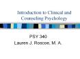 Introduction to Clinical and Counseling Psychology PSY 34 PowerPoint PPT Presentation
