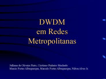 DWDM  em Redes Metropolitanas