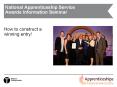 National Apprenticeship Service Awards Information Seminar PowerPoint PPT Presentation