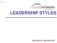 LEADERSHIP STYLES PowerPoint PPT Presentation