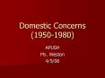 Domestic Concerns (1950-1980) PowerPoint PPT Presentation