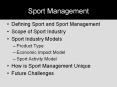 Sport Management PowerPoint PPT Presentation