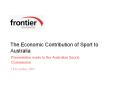 The Economic Contribution of Sport to Australia PowerPoint PPT Presentation