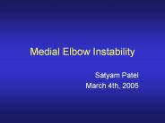 Medial Elbow Instability