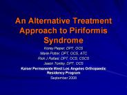 An Alternative Treatment Approach to Piriformis Syndrome