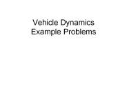 Vehicle Dynamics Example Problems