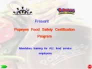 Popeyes Food Safety Certification Program