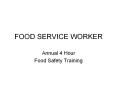 FOOD SERVICE WORKER PowerPoint PPT Presentation