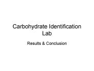 Carbohydrate Identification Lab