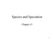 Species and Speciation